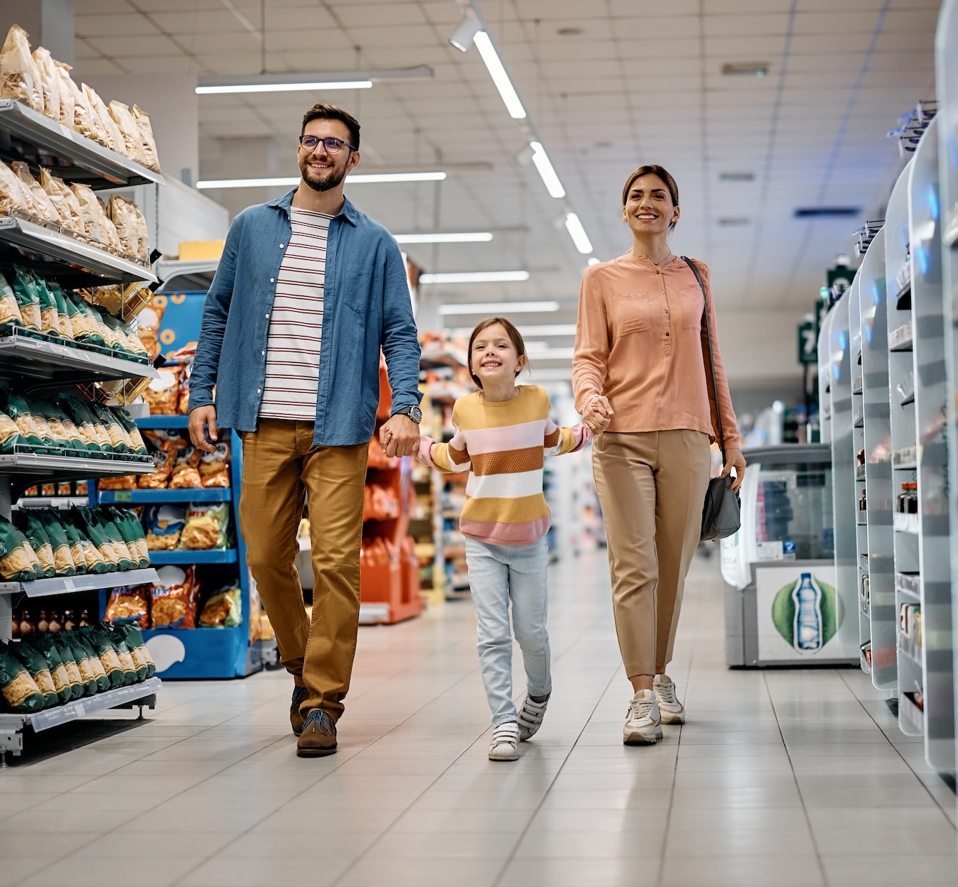 Familie im Supermarkt